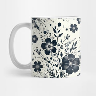 Black and White Floral Mug